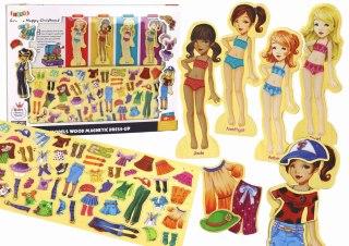 LEAN Toys Puzzle Magnetyczne Lalki Ubrania Stylizacja 65 Elementów Ubioru