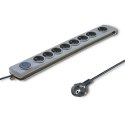 Listwa antyprzepięciowa Quick Switch, 8 gniazd, 1,8m, szara Qoltec