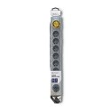 Listwa antyprzepięciowa Quick Switch, 8 gniazd, 1,8m, szara Qoltec