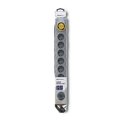 Listwa antyprzepięciowa Quick Switch, 8 gniazd, 1,8m, szara Qoltec Listwa antyprzepięciowa Quick Switch, 8 gniazd, 1,8m, szara Qoltec