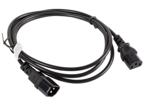 Przedłużacz kabla zasilającego IEC 320 C13 - C14 1.8M czarny Lanberg