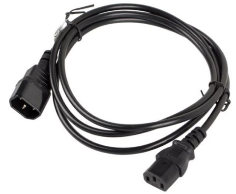 Przedłużacz kabla zasilającego IEC 320 C13 - C14 1.8M czarny Lanberg