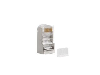 Wtyk sieciowy RJ45 8P8C kat.6 FTP (100szt) z prowadnic do linki i do drutu Lanberg