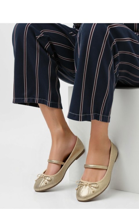 Damskie Baleriny ELVINA - GOLD - Inello Damskie Baleriny ELVINA - GOLD - Inello
