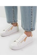 Damskie Sneakersy SAVONA WHITE CHAMPAGNE ? Stylowe Buty na Platformie - Inello