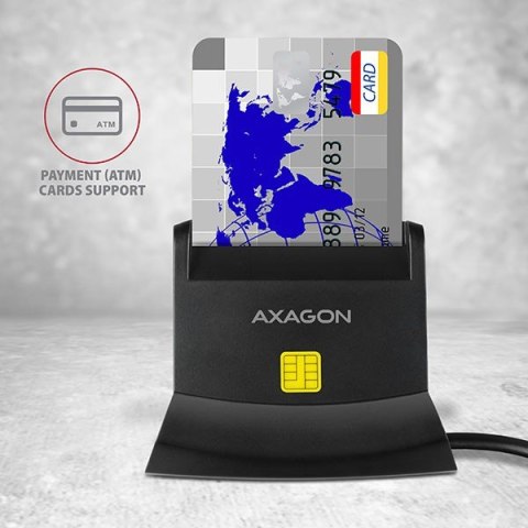 CRE-SM2 Czytnik kart identyfikacyjnych & SD/microSD/SIM USB AXAGON