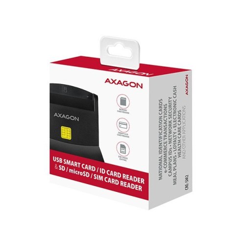 CRE-SM2 Czytnik kart identyfikacyjnych & SD/microSD/SIM USB AXAGON