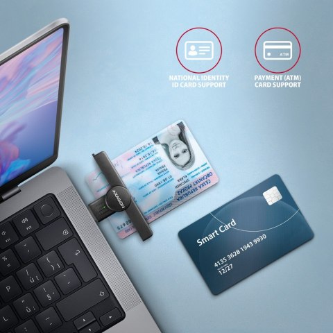 CRE-SMPA Czytnik kart identyfikacyjnych PocketReader USB-A AXAGON