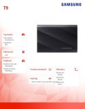 Dysk zewnętrzny SSD T9 4TB USB3.2 GEN.2 czarny Samsung