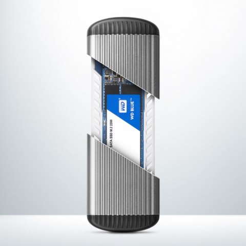 EEM2-SA Obudowa zewnętrzna aluminiowa bezśrubowa USB 3.2 GEN 1 M.2 SATA SSD AXAGON
