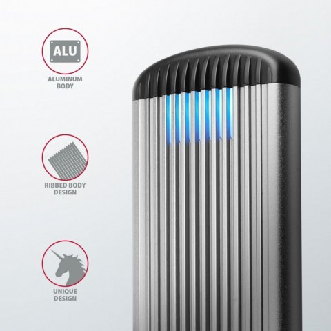 EEM2-SA Obudowa zewnętrzna aluminiowa bezśrubowa USB 3.2 GEN 1 M.2 SATA SSD AXAGON