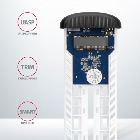 EEM2-SA Obudowa zewnętrzna aluminiowa bezśrubowa USB 3.2 GEN 1 M.2 SATA SSD AXAGON
