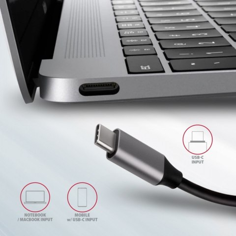 HMC-6M2 Wieloportowy hub USB-C 3.2 Gen 1, slot M.2 SATA + HDMI + GLAN + 2x USB-A + PD 100W AXAGON