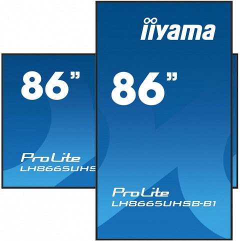Monitor 86 cali LH8665UHSB-B1, 24/7, IPS, ANDROID 11, 4K, 800cd, iiSignage2, SDM, 2x HDMI, DP, 2x USB,2x 10W, RJ45, WiFi, 4/32GB IIYAMA