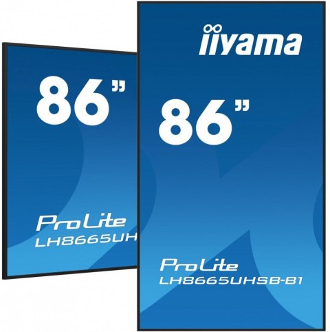 Monitor 86 cali LH8665UHSB-B1, 24/7, IPS, ANDROID 11, 4K, 800cd, iiSignage2, SDM, 2x HDMI, DP, 2x USB,2x 10W, RJ45, WiFi, 4/32GB IIYAMA