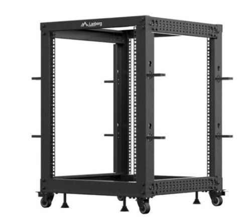 Open rack 19'' 15U 600x600-1100 regulowany czarny Lanberg