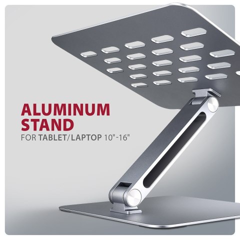 STND-LQ Podstawa do laptopów aluminiowa 10-16" cali, regulowane kąty nachylenia AXAGON