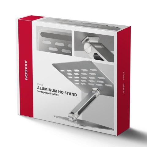 STND-LQ Podstawa do laptopów aluminiowa 10-16" cali, regulowane kąty nachylenia AXAGON