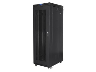 Szafa stojąca rack 19 cali 42U 800x1200 czarna drzwi perforowane LCD (flat pack) V2