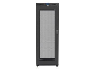 Szafa stojąca rack 19 cali 42U 800x1200 czarna drzwi perforowane LCD (flat pack) V2
