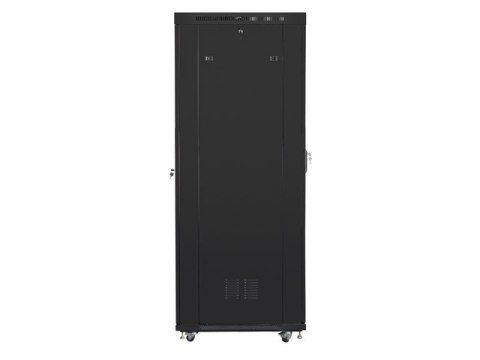Szafa stojąca rack 19 cali 42U 800x1200 czarna drzwi perforowane LCD (flat pack) V2