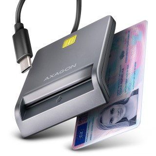 CRE-SM3TC Czytnik kart identyfikacyjnych USB-C, 1.2m kabel AXAGON