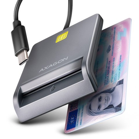 CRE-SM3TC Czytnik kart identyfikacyjnych USB-C, 1.2m kabel AXAGON