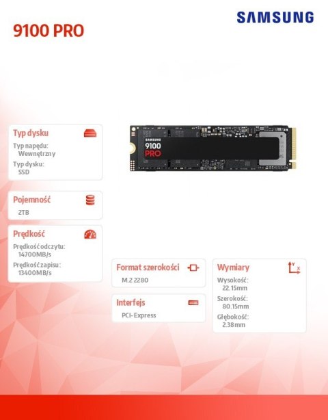Dysk SSD 9100 PRO NVMe MZ-VAP2T0BW Samsung Dysk SSD 9100 PRO NVMe MZ-VAP2T0BW Samsung