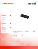 Dysk SSD T500 1TB M.2 NVMe 2280 PCIe40 7300/6800 Radiator Crucial