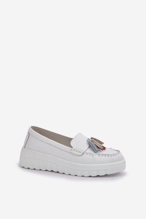 Mokasyny Model Eleazetta 25PB18-8561 White - Step in style Mokasyny Model Eleazetta 25PB18-8561 White - Step in style