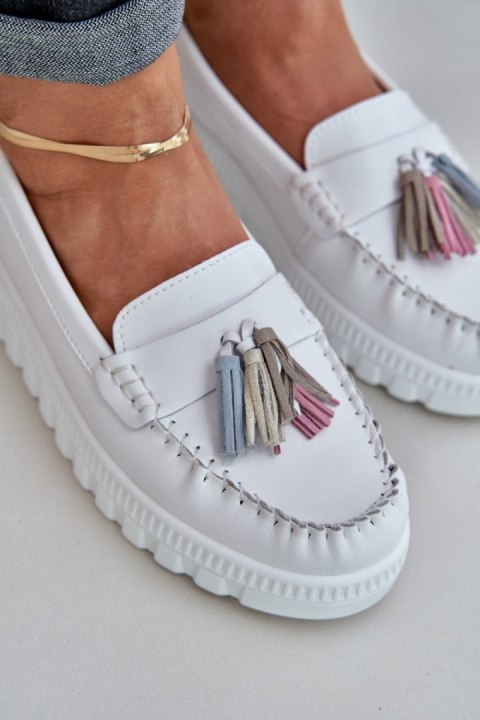 Mokasyny Model Eleazetta 25PB18-8561 White - Step in style Mokasyny Model Eleazetta 25PB18-8561 White - Step in style