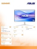 Monitor 24 cale VU249HFI-W IPS 100Hz HDMIx2 biały Asus