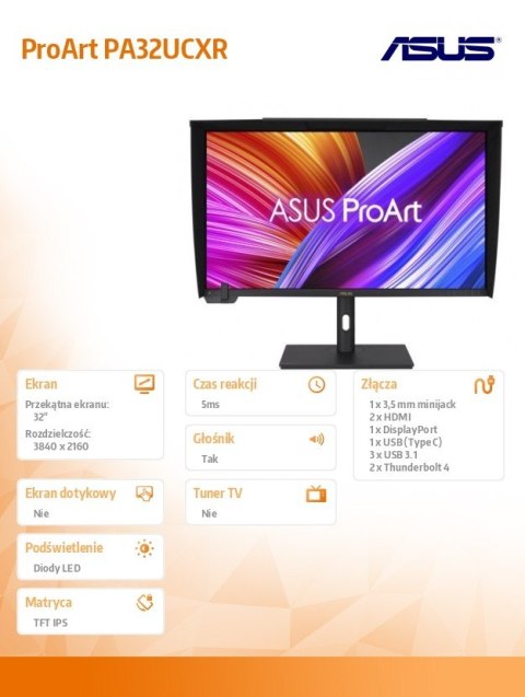 Monitor 32 cale PA32UCXR 4K PRO ART Asus Monitor 32 cale PA32UCXR 4K PRO ART Asus