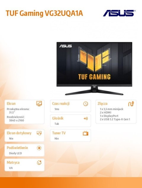 Monitor 32 cale VG32UQA1A Asus Monitor 32 cale VG32UQA1A Asus