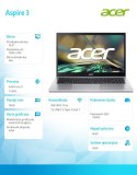 Notebook Aspire 3 A315-59-39DR i3-1215U, 15.6, 16GB DDR4 RAM, 512GB SSD, No OS, srebrny Acer