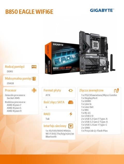 Płyta główna B850 EAGLE WIFI6E Gigabyte