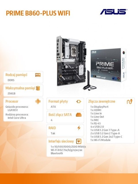 Płyta główna PRIME B860-PLUS WIFI Asus Płyta główna PRIME B860-PLUS WIFI Asus