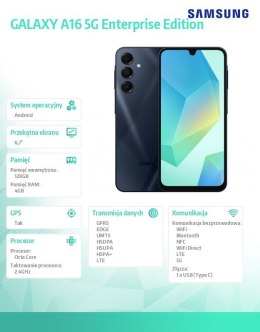 Smartfon GALAXY A16 5G 4/128 GB Czarny Enterprise Edition Samsung