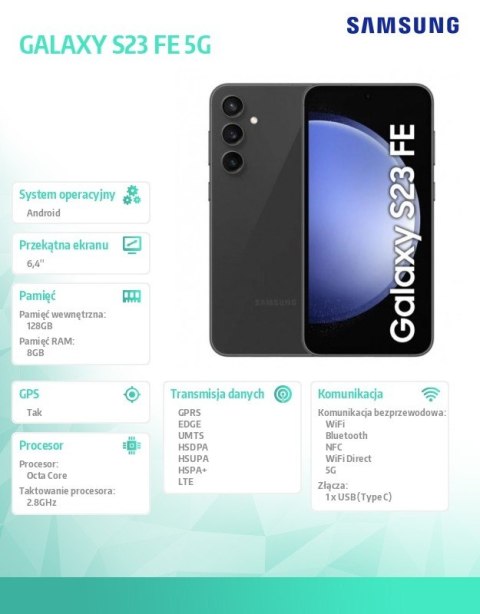 Smartfon GALAXY S23 FE 5G 8/128GB Grafit Samsung