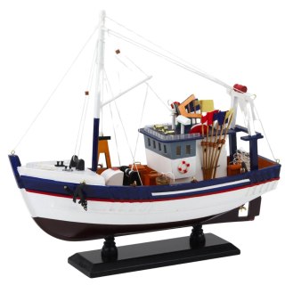 LEAN Toys Model Kolekcjonerski Dekoracyjny Statek Kuter Rybacki Wyposażony 37x34cm