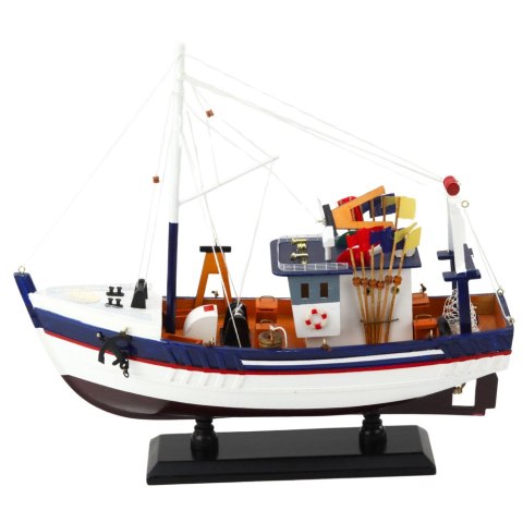 LEAN Toys Model Kolekcjonerski Dekoracyjny Statek Kuter Rybacki Wyposażony 37x34cm