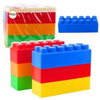 LEAN Toys Zestaw Duże Klocki Konstrukcyjne W Torbie Kolorowe 28,5x9x9 cm 6el.