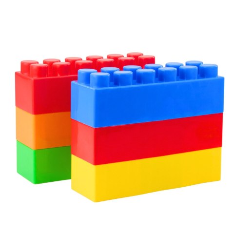LEAN Toys Zestaw Duże Klocki Konstrukcyjne W Torbie Kolorowe 28,5x9x9 cm 6el.
