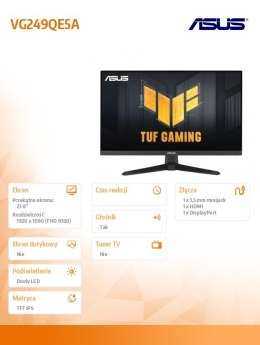 Monitor 24 cale VG249QE5A IPS 144Hz 1MS HDMI DP Asus