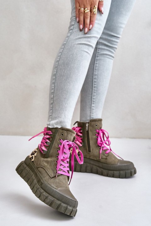 Botki Model Edidda 24BT26-7378 Panterka/Green - Step in style Botki Model Edidda 24BT26-7378 Panterka/Green - Step in style