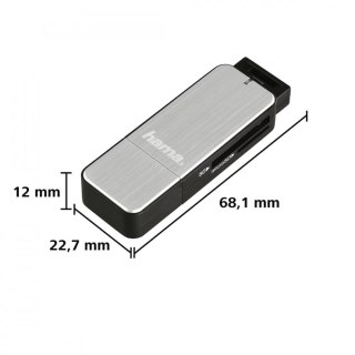 Czytnik kart SD/microSD USB 3.0 srebrny Hama
