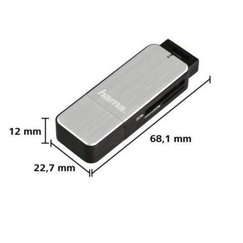 Czytnik kart SD/microSD USB 3.0 srebrny Hama