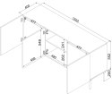 Komoda ISLA 150,5x40x75 kaszmir mat