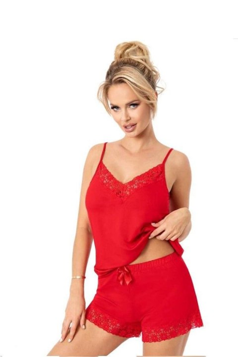Piżama Damska Model Niki Short Red - Donna Piżama Damska Model Niki Short Red - Donna