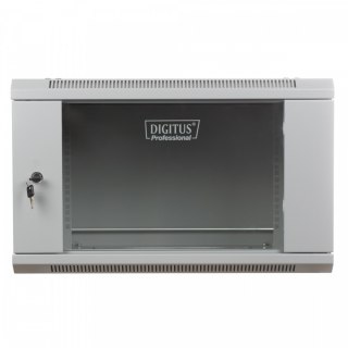 Szafa wisząca jednosekcyjna 19" 6U 368/600/450mm, drzwi szklane, szara (RAL 7035) Digitus